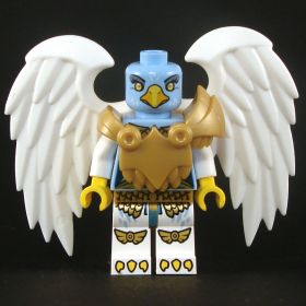 LEGO Aarakocra - White and Blue, Female, Gold Armor