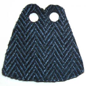 LEGO Custom Cape / Cloak, Blue and Black Herringbone Pattern, Black Inside