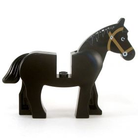 LEGO Riding Horse, black, v1, detailed eyes