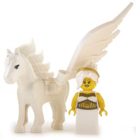 LEGO Pegasus, White Wings with Pointed Feathers