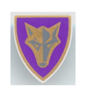 LEGO Shield, Triangular with Wolf's Head, Purple Background