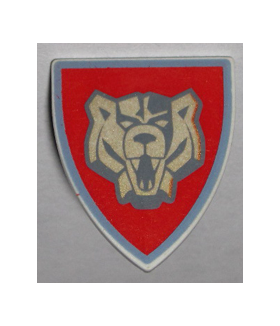 LEGO Shield, Triangular with Red Field and Bear Emblem