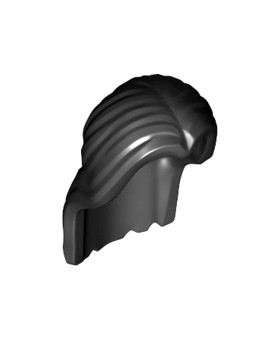 LEGO Hair, Long and Straight, Center Part, Black
