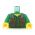 LEGO Torso, Green Buttoned Shirt with Brown Vest