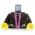 LEGO Torso, Black with Silver Highlights, Pink Shirt and Tie