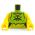 LEGO Torso, Female, Torn Lime Shirt with Toxic Symbol, Studded Collar