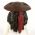 LEGO Tricorn Hat, Brown, with Long Black Hair and Red Bandana