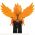 LEGO Aarakocra - Black with Orange Wings and Head