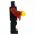 LEGO Black Outfit with Dark Red Flared Sleeves, Bird Design