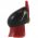 LEGO Tall Rounded Black Hat with Dark Red Sides, Feather and Jewel