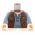LEGO Torso, Brown Vest over Sand Blue Shirt, Open at Collar