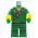 LEGO Green Outfit with Tied Waist, Gold Writing, Flared Sleeves