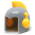 LEGO Helmet, Light Bluish Gray with Bright Light Orange Crest and Sides