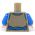 LEGO Torso, Female, Dark Tan Shirt over Blue Undershirt, Blue Belt