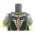 LEGO Torso, Flat Silver Armor with Fox Emblem, Lime Highlights