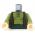 LEGO Torso, Olive Green Shirt and Dark Brown Vest