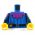 LEGO Torso, Blue with Stripes, Wide Notched Magenta Collar