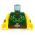 LEGO Torso, Dark Green Shirt with Gold Design, Leaf on Belt