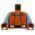 LEGO Dark Red Torso with Orange Arms, Fancy Chest Pattern [CLONE]
