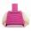 LEGO Torso, Female, Dark Pink Padded Vest, White Sleeves