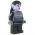 LEGO Hair, Long and Straight with Braid in Back, Black with Light Lavender Ears