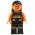 LEGO Hair, Long and Straight with Braid in Back, Black with Orange Ears