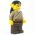 LEGO Hair, Long and Straight with Braid in Back, Black with Yellow Ears