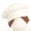 LEGO Chef's Hat, White (Toque) with Brown Hair in Bun