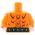 LEGO Torso, Orange, Bare Chest with Belt, Scar