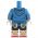 LEGO White Shirt and Blue Open Hoodie over Black Shorts, White Shoes, Female
