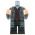LEGO Dark Bluish Gray Overcoat with Flared Sleeves, Dark Red Shirt, Black Pants