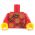 LEGO Torso, Red with Gold Asian Pattern, Mice/Rats