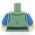 LEGO Torso, Sand Green Laced Shirt, Black Belt with Pouch, Blue Arms