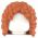 LEGO Hair, Female, Long and Curly, Dark Orange (rubber)