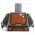 LEGO Torso, Dark Brown with Plate Mail, Reddish Brown Plates and Belt [SCRATCHED]