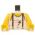 LEGO Torso, White Tank Top with Suspenders, Stains