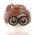 LEGO Hair, Wavy Reddish Brown with Large Round Glasses