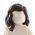LEGO Hair, Female, Mid-Length with Part over Right Shoulder, Black with Flower