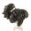 LEGO Hair, Female Wavy Ponytail with Long Bangs and Silver Band, Black