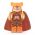 LEGO Custom Cape / Cloak, Dark Orange and Brown Striped Pattern (Vertical)