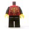 LEGO Red Shirt With Black Sleeves and Fire Emblem, Black Pants