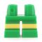 LEGO Short Legs, Bright Green with Yellow Stripe