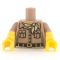 LEGO Black Torso with Yellow and White Stripes on Front, Crazy Demon on Back [CLONE] [CLONE]