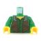 LEGO Torso, Green Buttoned Shirt with Brown Vest