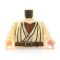 LEGO Torso, Tan Layered Shirt over Brown Undershirt, Brown Belt