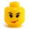 LEGO Head, Female with Black Thin Eyebrows, Eyelashes, and Red Lips [CLONE]