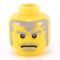 LEGO Head, Beard Stubble, Black Angry Eyebrows with Open Mouth with Teeth [CLONE] [CLONE]