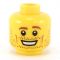 LEGO Head, Brown Eyebrows and Stubble, Broad Smile