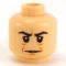 LEGO Head, Light Flesh, Black Thick Eyebrows, Large Eyes, Cheek Lines [CLONE]