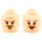 LEGO Head, Female with Brown Eyebrows and Peach Lips, Dual Sided: Smiling / Scared [CLONE] [CLONE] [CLONE] [CLONE] [CLONE]